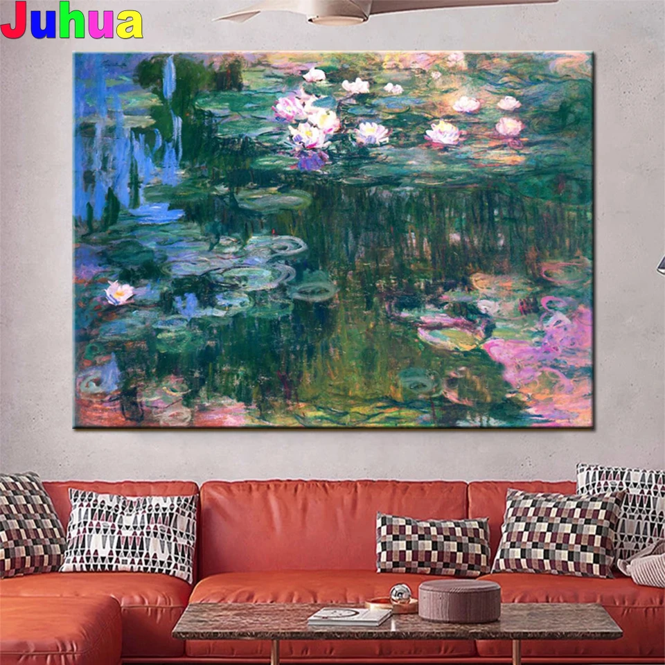 Картина Водяные лилии алмазная 5D картина сделай сам Клода Моне полная вышивка