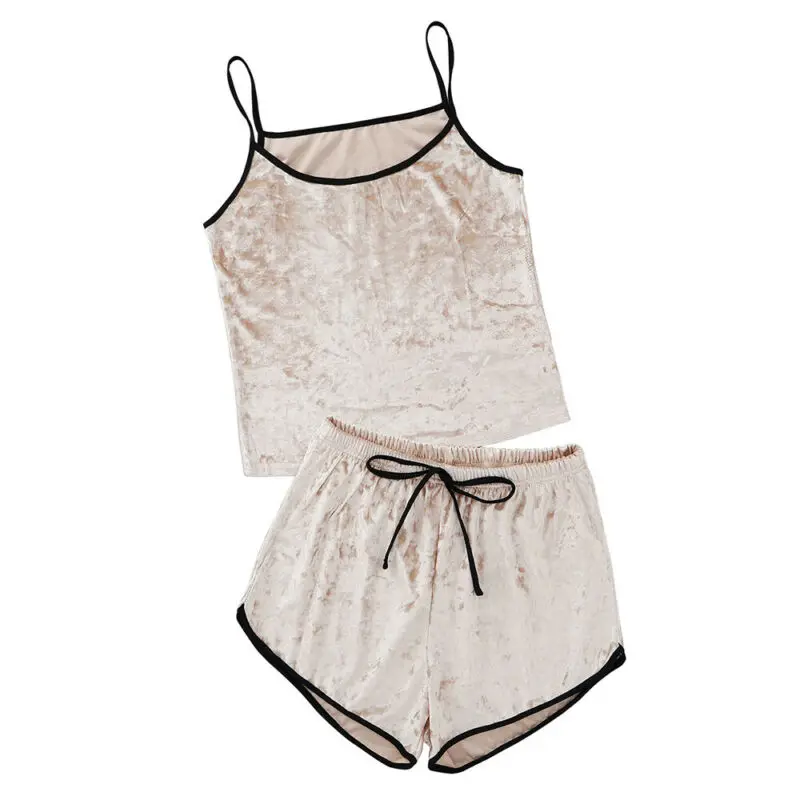 

Women Casual Nightwear Lounge Set Sleeveless Vest + Shorts Suits Housewear