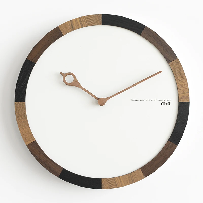 

Современные Простые настенные часы, креативные деревянные тихие часы в скандинавском стиле, настенные круглые минималистичные часы для сп...
