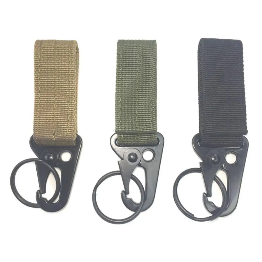

Outdoor Tactical Carabiner Keychain Nylon Webbing Buckle Multi-functional Mountaineering Tactical Keychain Hook MOLLE Belt Keys