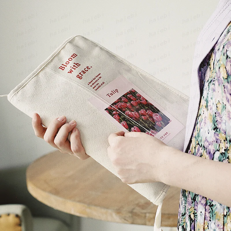

NOTE FOR Xiaodao Flower Shop Tablet Storage Bag Laptop Case South Korea ins Girl Heart iPad pro 9.7 inch Canvas Pvc Storage Bag