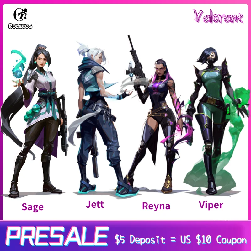 [PRESALE] ROLECOS игра Valorant Косплей Костюм Reyna Viper Sage Jett женский костюм на Хэллоуин
