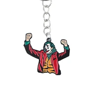 zf1997 1pcs movie character clown fashion cartoon style metal enamel pendant key chain car key rings key holder jewelry gift