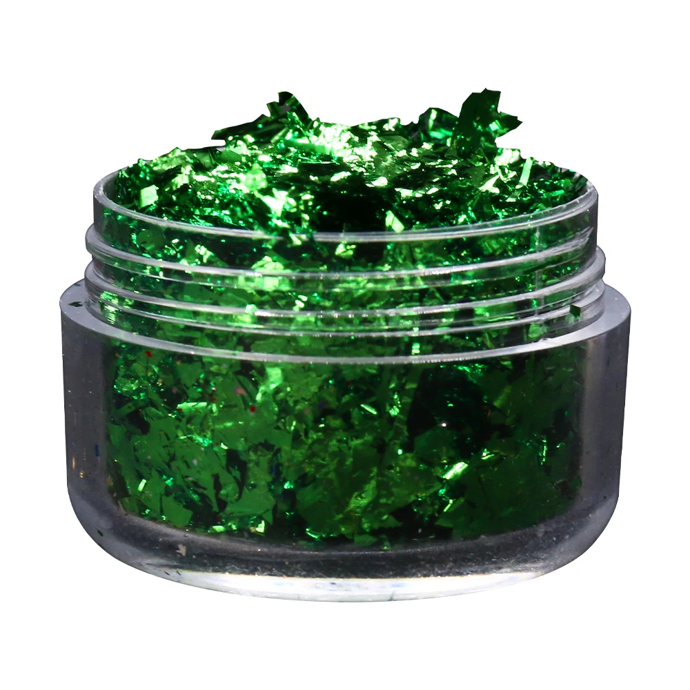 Хлопья из фольги с имитацией золота для украшения ногтей красочная рамка и