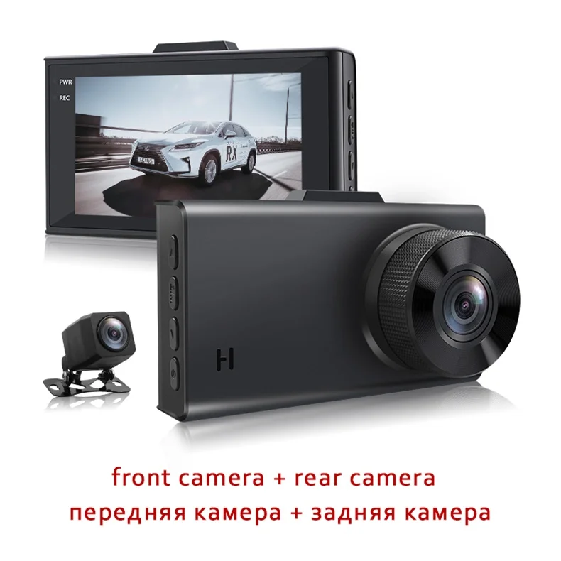 With Real Camera 3,0 ips экран UHD 2K Автомобильный видеорегистратор двойная камера H.265 чип Hisilicon с супер конденсатором 170 градусов F1.4 объектив видеорегистратор - Название цвета: With Real Camera