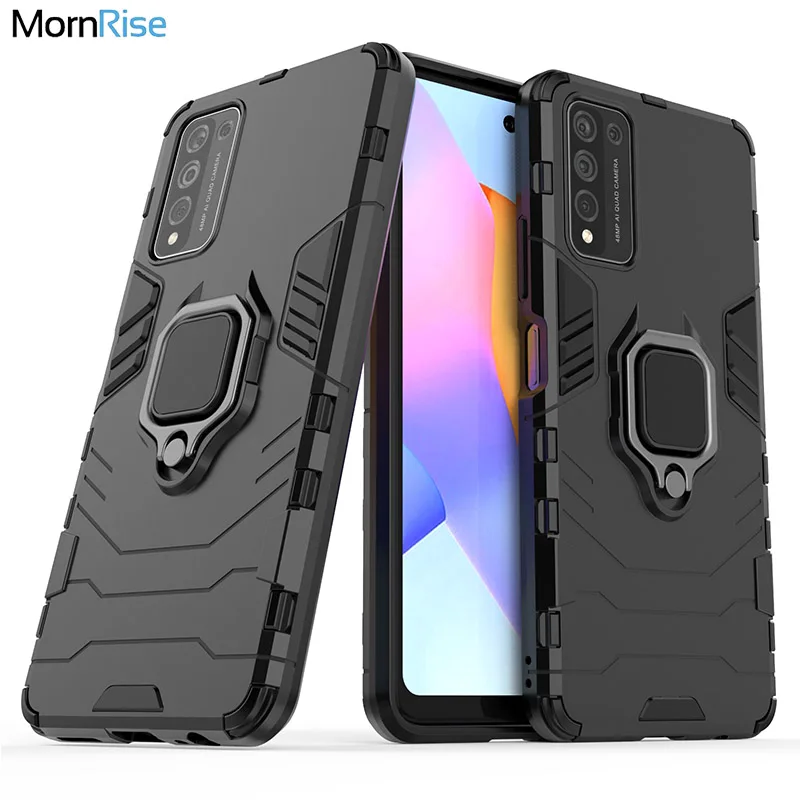

Hybrid Rugged Armor For Huawei Honor 10X lite Case Kickstand With Metal Finger Ring Shock Proof Cover For Honor 10X light Cases