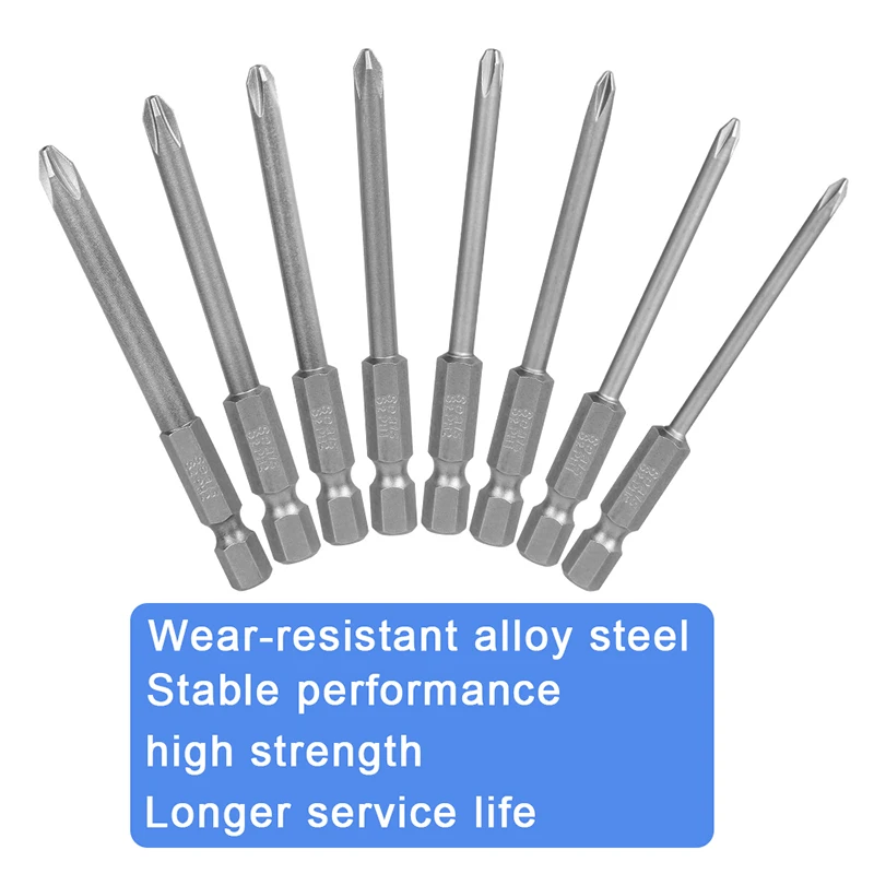 8 шт с крестообразной головкой отвертка биты 75 мм длиной S2 Сталь крестообразная