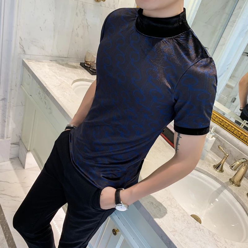 Уличная бархатная футболка Homme Slim Fit Chemise модные футболки с принтом Social Club мужские
