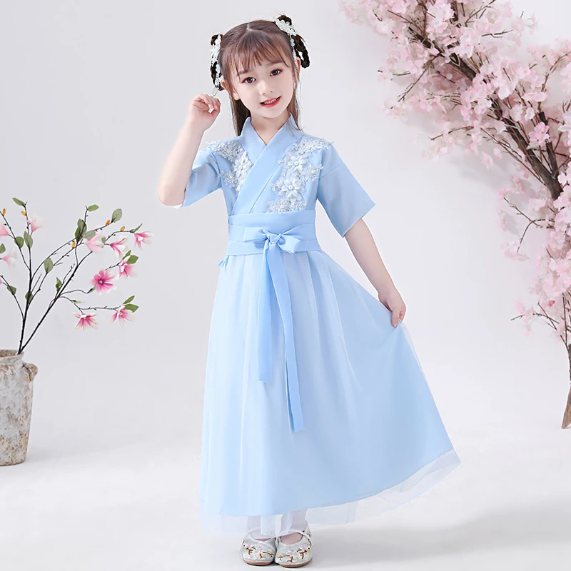 Новинка 2020 традиционный старинный китайский костюм детское летнее платье ханьфу