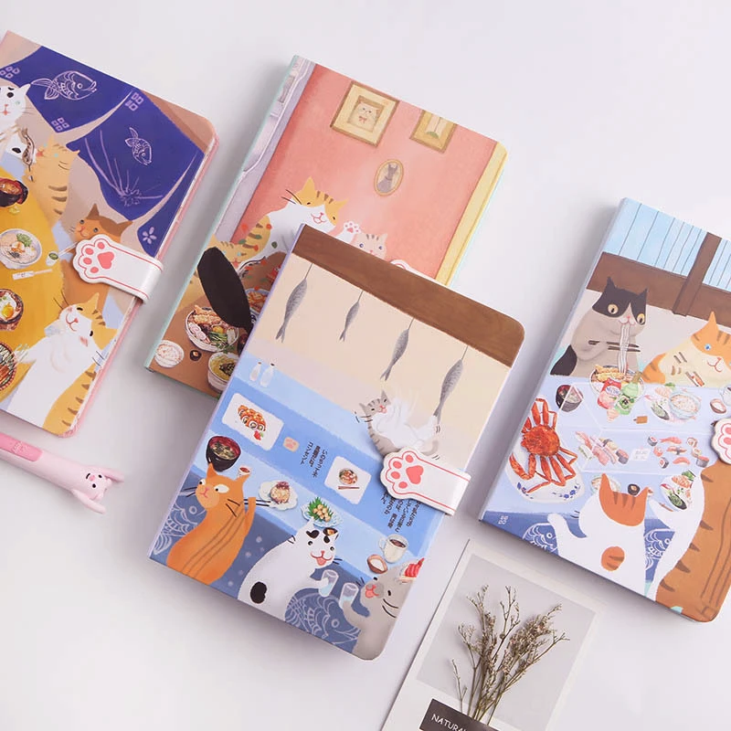 Милый блокнот в твердом переплете с изображением мультяшного кота милые