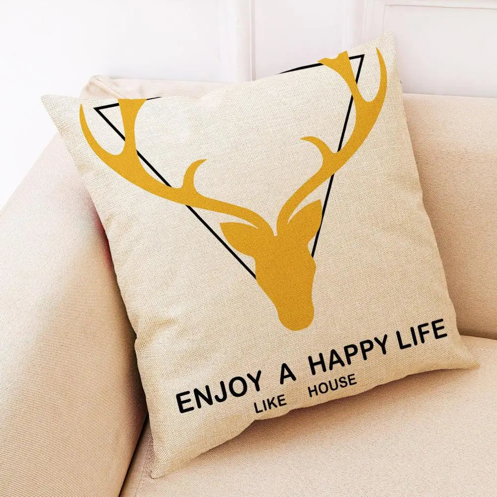

Home Decoration Geometric Pillow Cushion Cover Simplicity Yellow Geometry Decorative PillowCase
