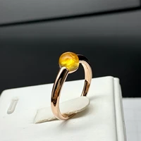 simple round natural crystal ring gold plated candy ring jewelry anniversary gift for girlfriend crystal ring