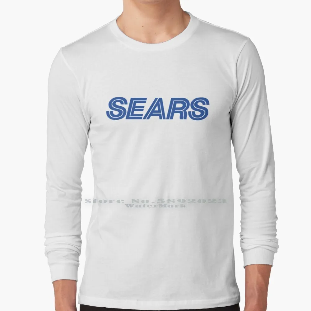 Sears футболка с длинным рукавом 100% Чистый хлопок большой размер Defunct магазины