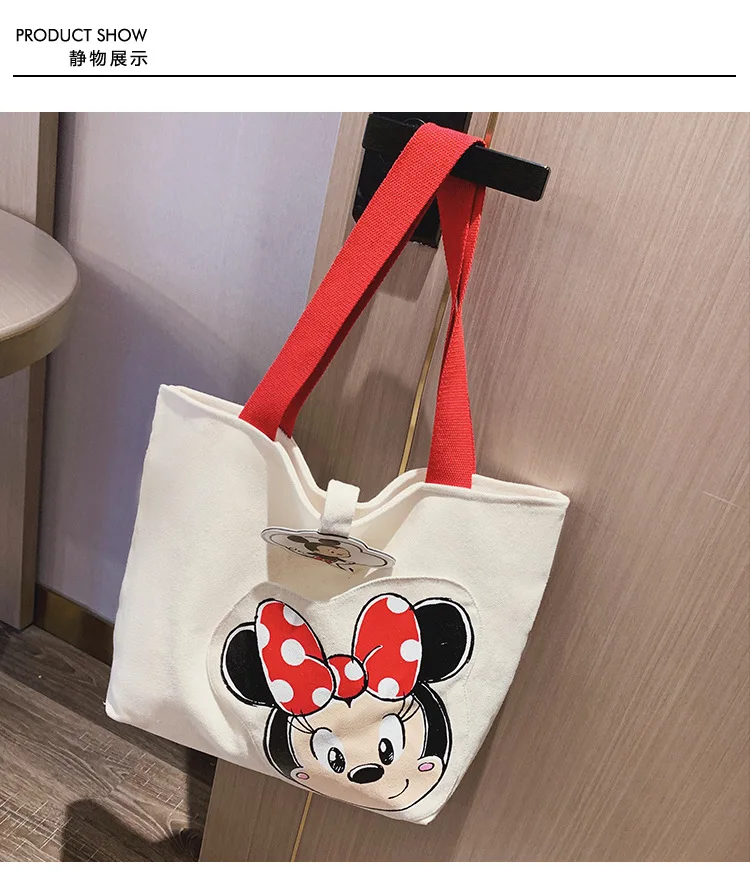 Disney новая большая сумка женская сумка милый мультяшный Микки Большая вместительная сумка для девочек Сумка тканевая через плечо сумки кошелек шоппинг