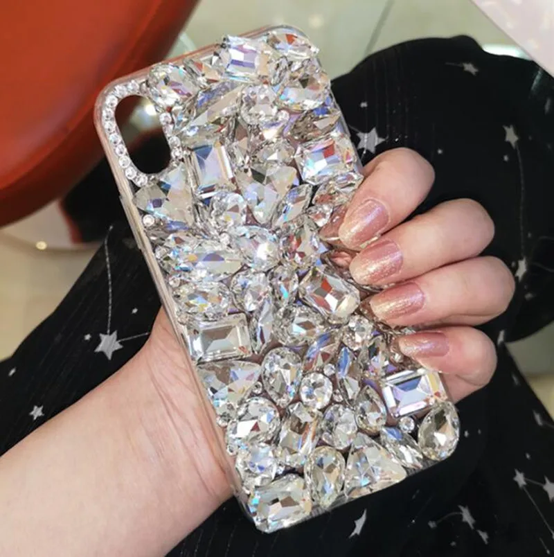 

Luxury Crystal Gem Rhinestone Cases for Huawei Mate 20 Mate 30 Mate 40 Pro Lite Mate 10 Lite Mate 9 Soft Edge Clear Phone Cover