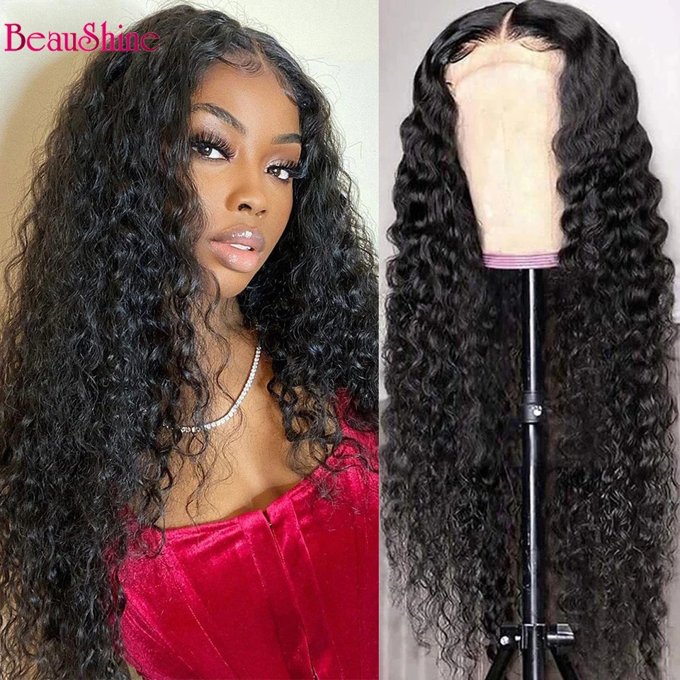 Water Wave Lace Front Wig 4x4 Lace closure Human Hair Wigs For Black Women 30 Inch HD Water Wave Frontal Wig