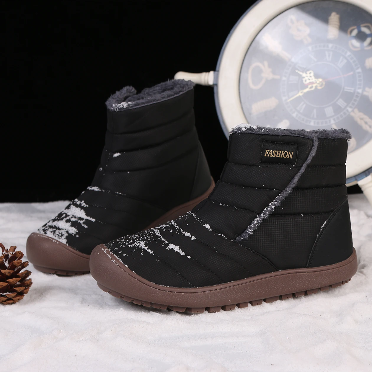 Теплые зимние ботинки мужские плюшевые мужская повседневная обувь уличные