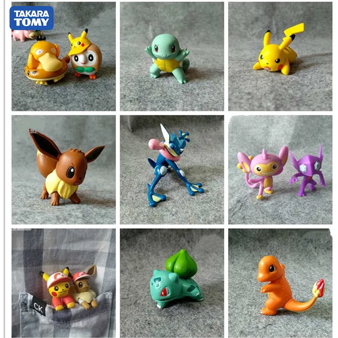 2 5 4 см TAKARA TOMY Pokemon Greninja Charmander Squirtle Bulbasaur pikachu Аниме фигурки Модель игрушки для
