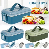 lunch bento box portable food warmer stainless steel insulated container thermal insulated rectangular picnic storage boxes