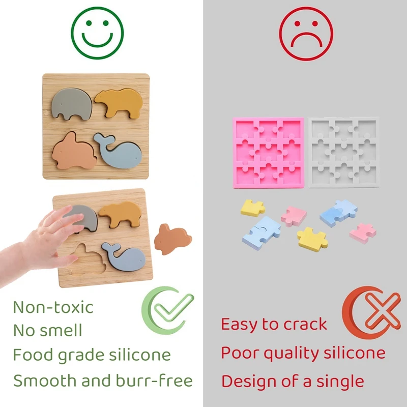 Детский деревянный пазл Монтессори деревянные игры пищевой силикон в форме