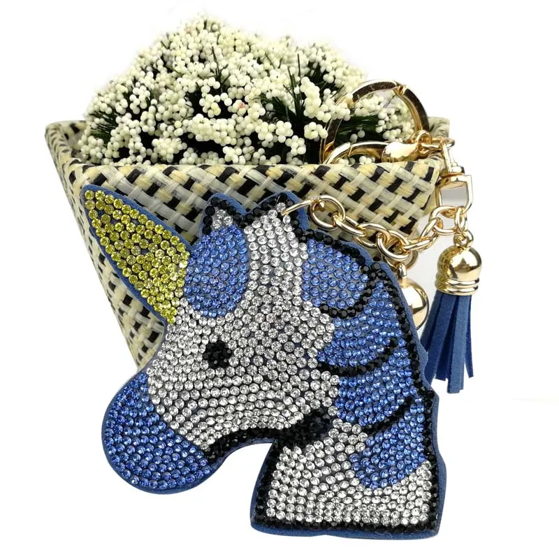 Новинка 2019 креативный большой единорог с полным кристаллом брелок для ключей со