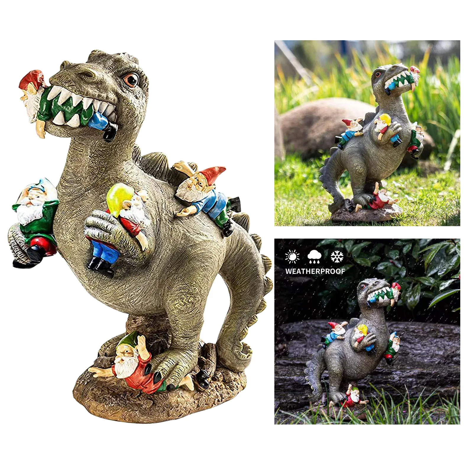 

Мультяшная полимерная садовая статуя, реалистичный динозавр, гном, скульптура, свободный стоячий двор, внутренний декор, искусство, коллекц...