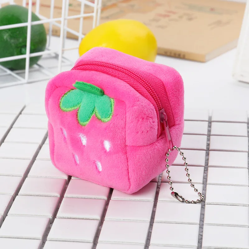 

Coin Purse Pouch With Keychain Mini Cute Kids Girl Soft Plush Coin Holder Bags Small Female Women Earphone Coin Money Bags