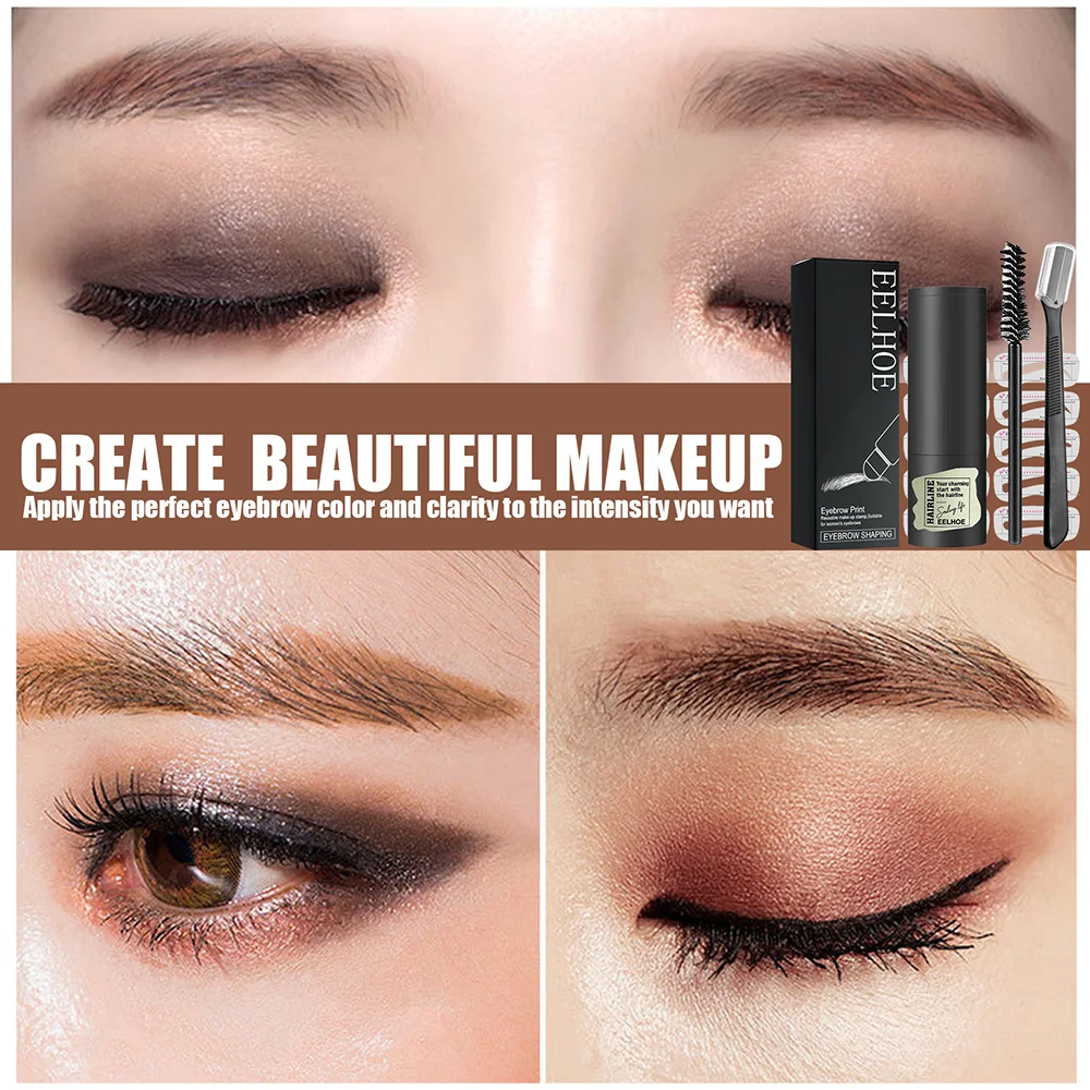 

Набор для формирования бровей в один шаг, 10 видов трафаретов для бровей, набор для макияжа, штамп для бровей, идеальные брови за секунды