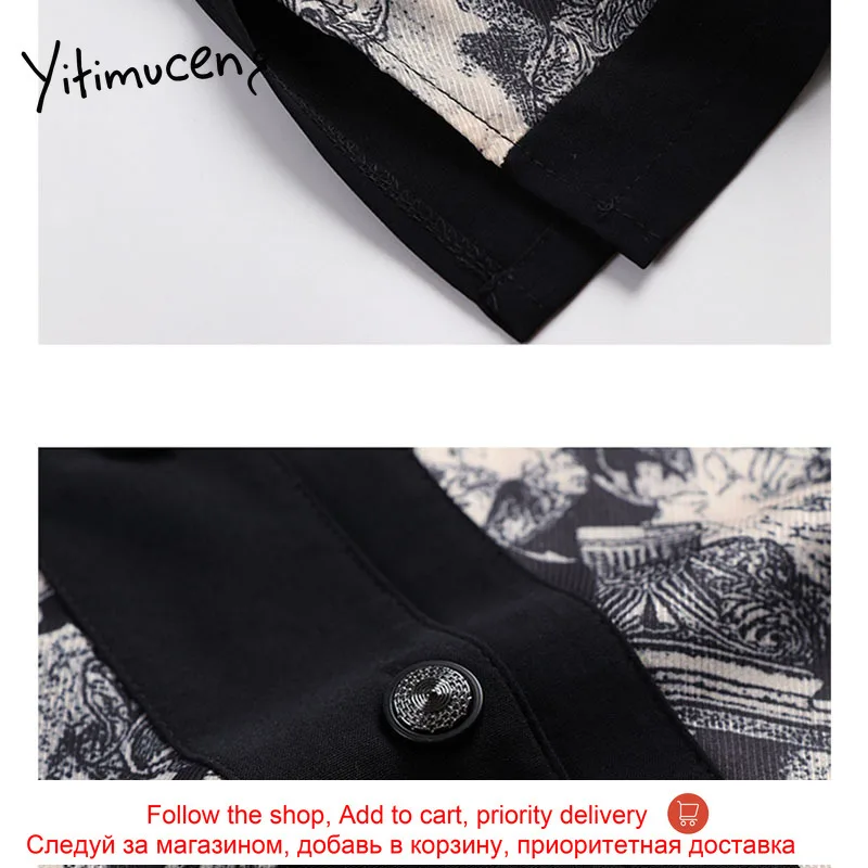 

Yitimuceng Vintage Print Blouse Women Button Up Shirts Loose New Spring 2021 Turn-down Collar Long Sleeve Single Breasted Tops