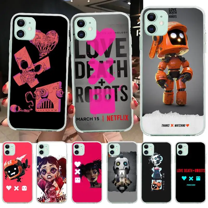 Мягкий черный чехол для телефона PENGHUWAN Love death and robot iPhone 11 pro XS MAX 8 7 6 6S Plus X 5S SE