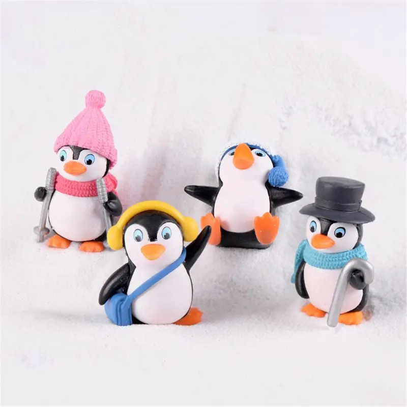 

4pcs/set DIY Mini Winter Penguin Toy Miniature Figurine for Children Gift Birthd 40JC
