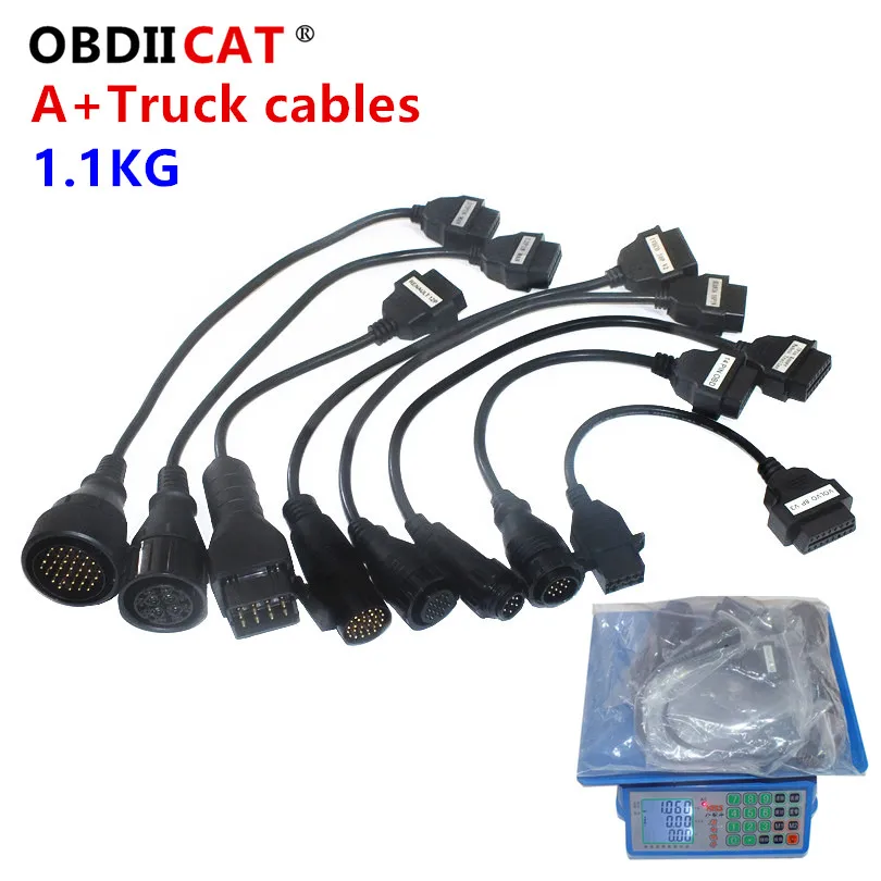 

High quality TCS truck cables full set 8pcs obdII OBD2 cable truck leads for multidiag pro mvd scanner OBD2 dignostic tool cable