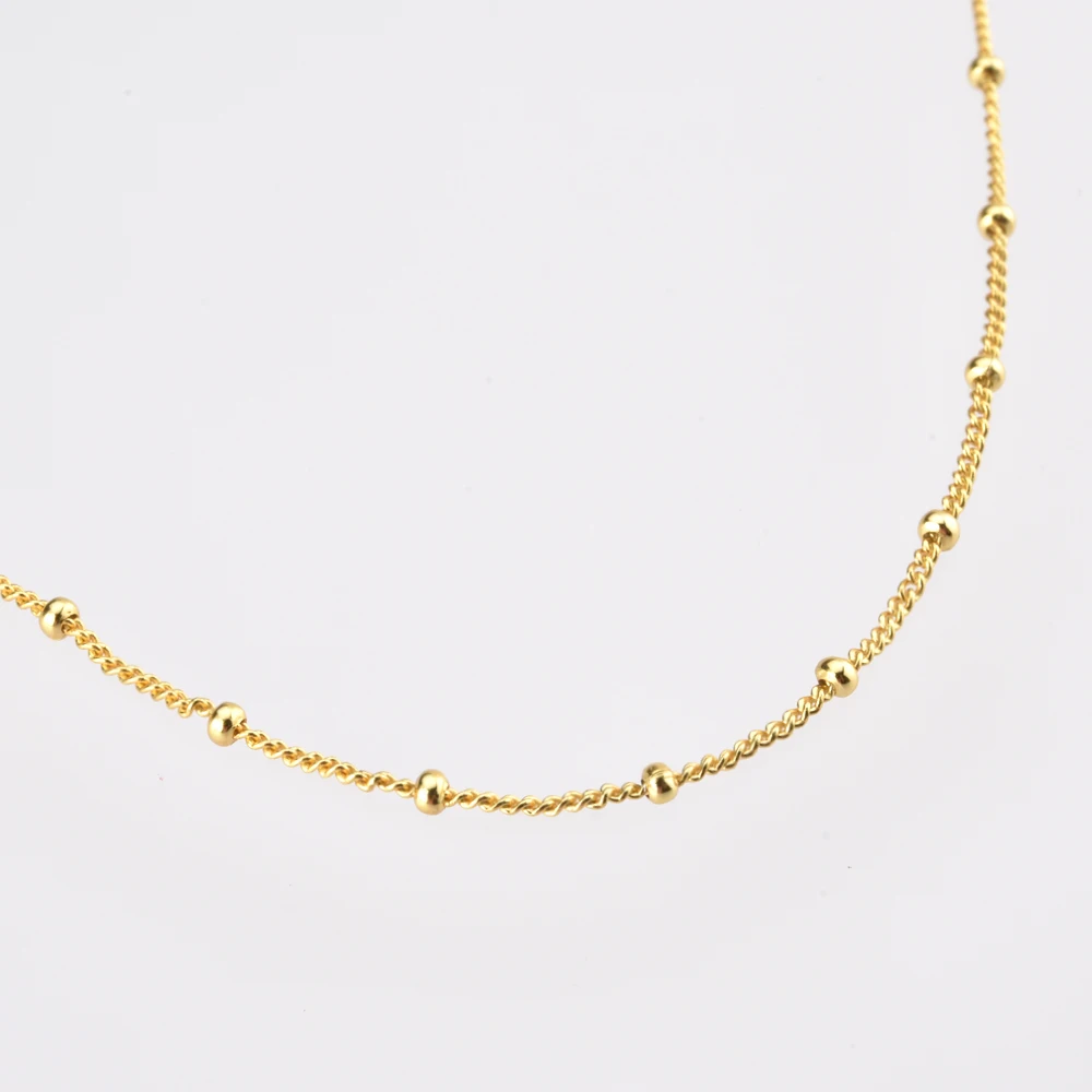 Колье женское из серебра 925 пробы с золотыми бусинами длинная Очаровательная