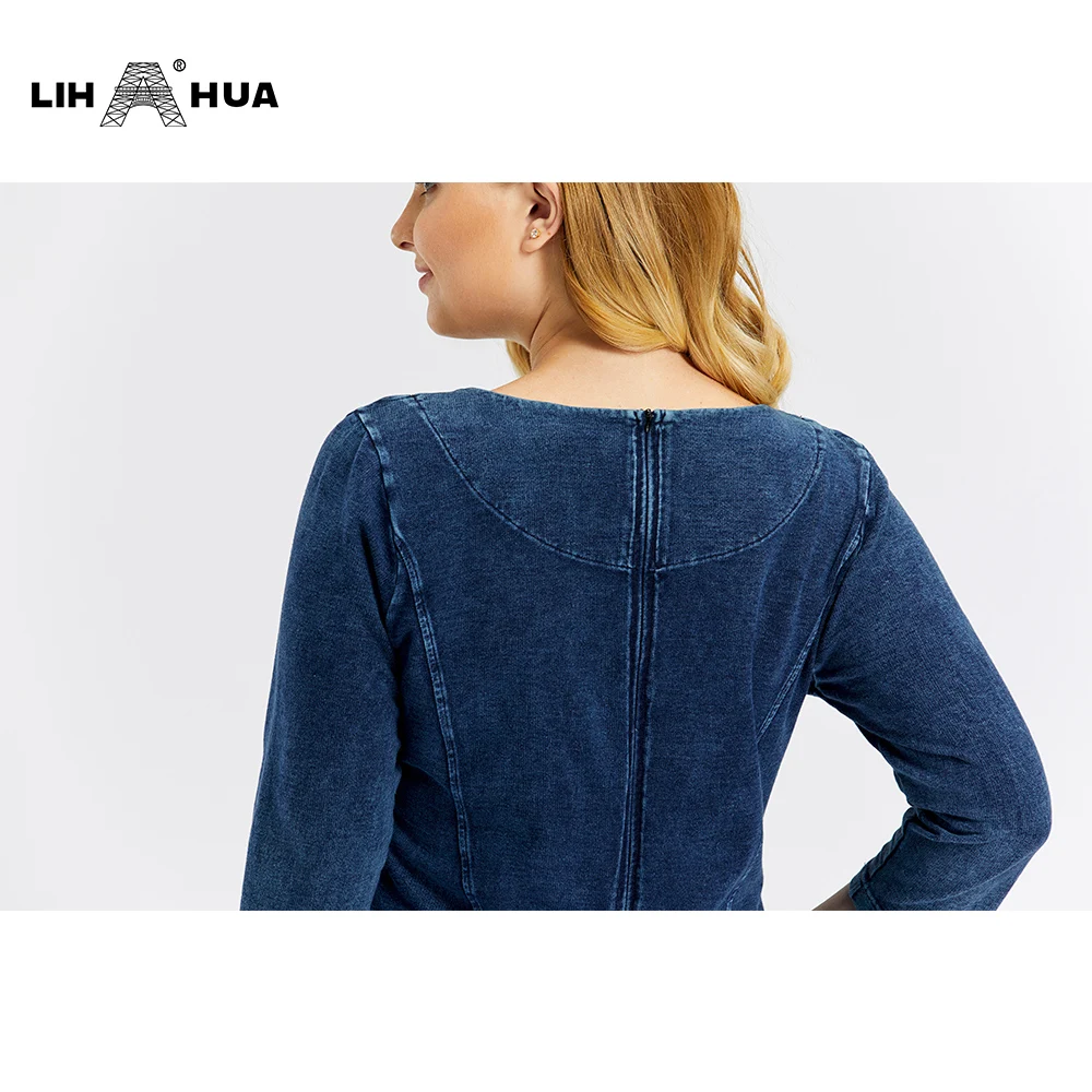 Женское джинсовое платье LIH HUA облегающее из стрейча премиум-размера плюс