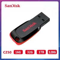 sandisk 100 original usb flash drive pen drive 16gb 32gb 64gb 128gb cz50 usb memory stick usb flash disk encryption mini usb