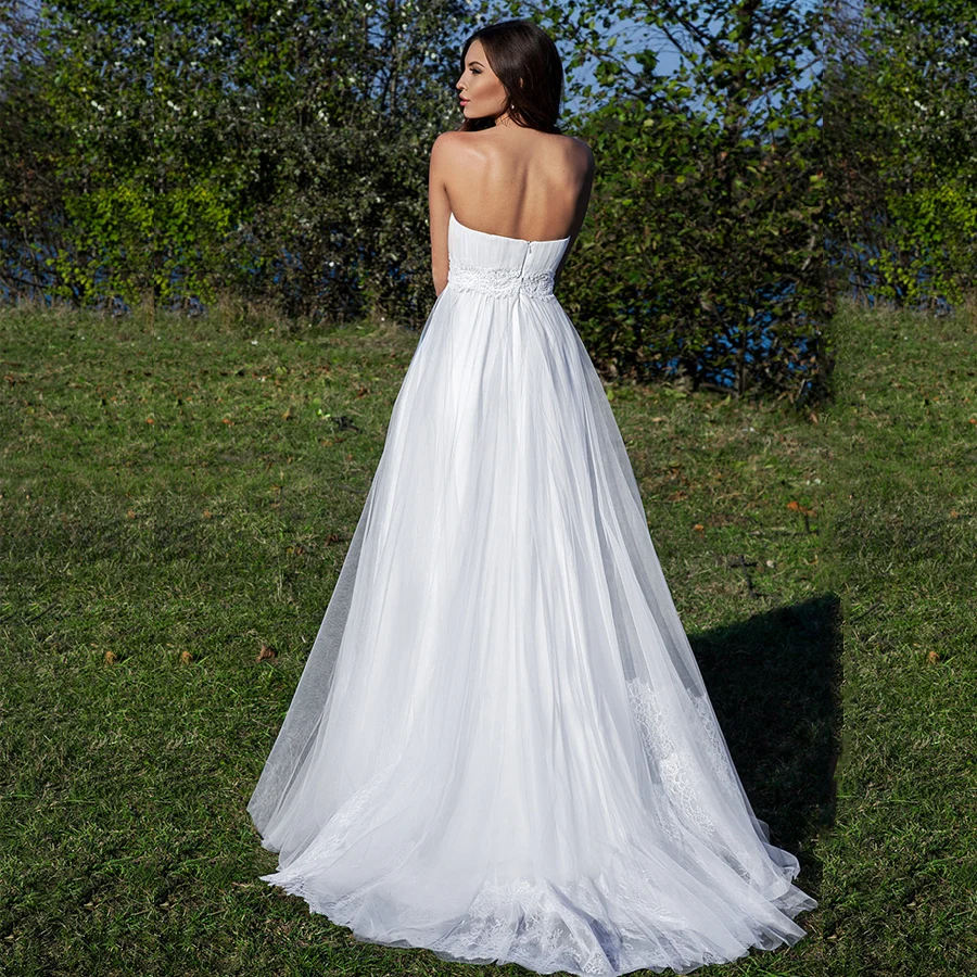 

Jiayigong Sweetheart Sleeveless Wedding Dress Customized White/Ivory Applique A Line Tulle Wedding Gown Robe De Mariage
