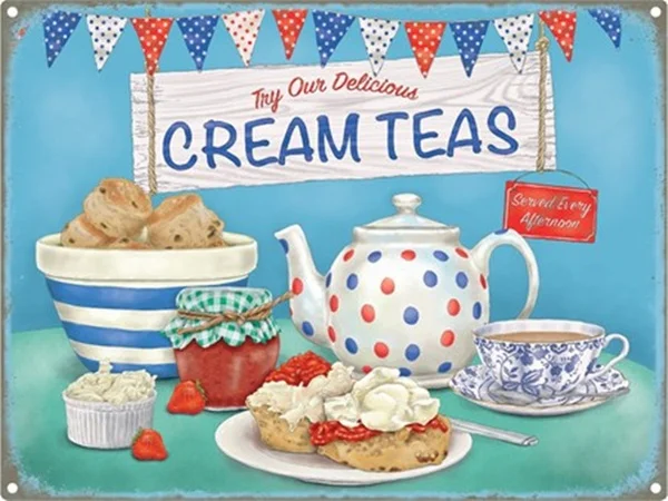 

Delicious Cream Teas Tin Sign art wall decoration,vintage aluminum retro metal sign,iron painting