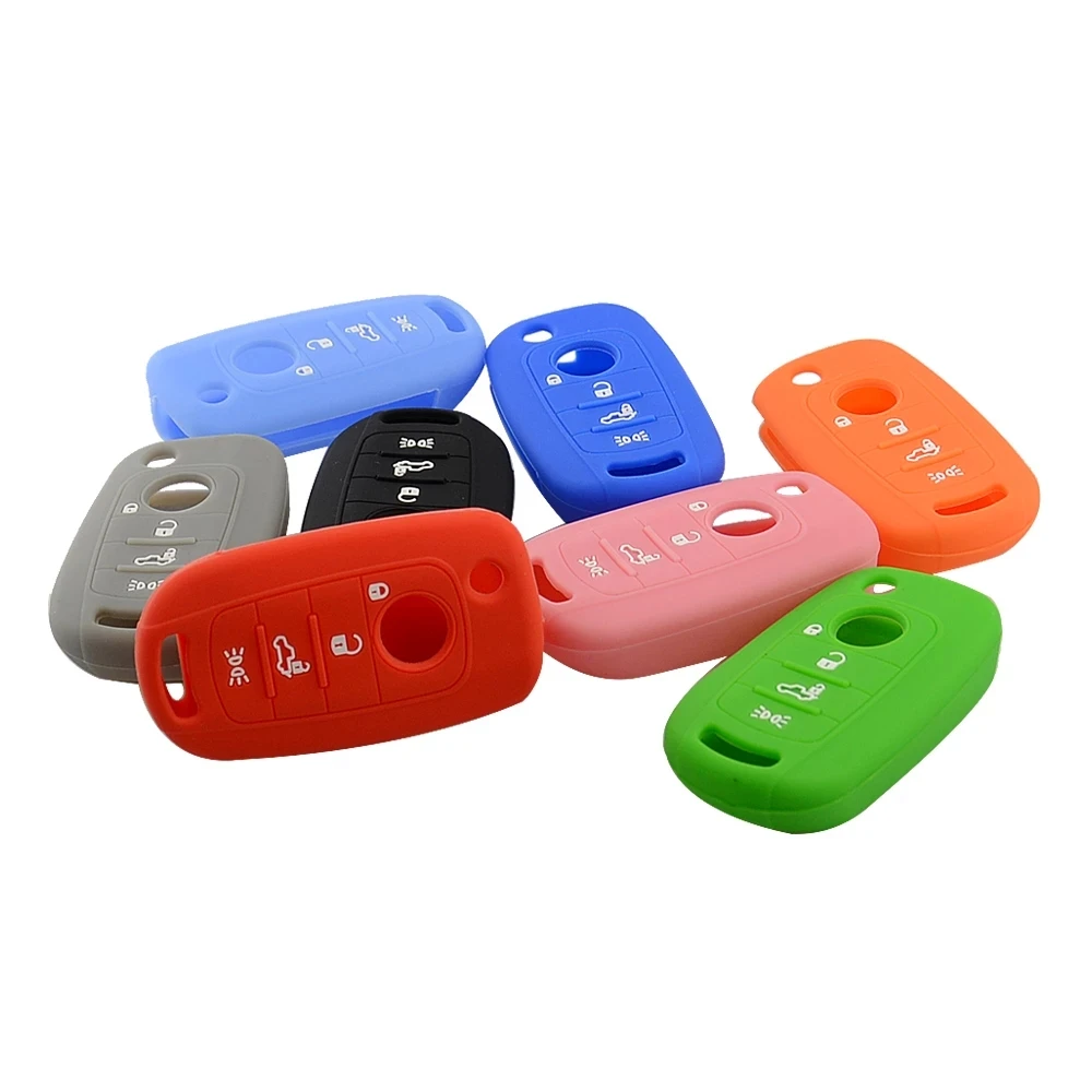 Автомобильный силиконовый чехол OkeyTech с 4 кнопками чехол-брелок для Fiat Egea 500X Toro Tipo