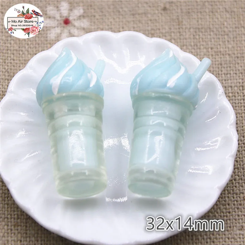10pcs Resin Simulation 3D ice cream/sundae cup Miniature Cabochon food Art Supply Decoration Charm Craft | Дом и сад