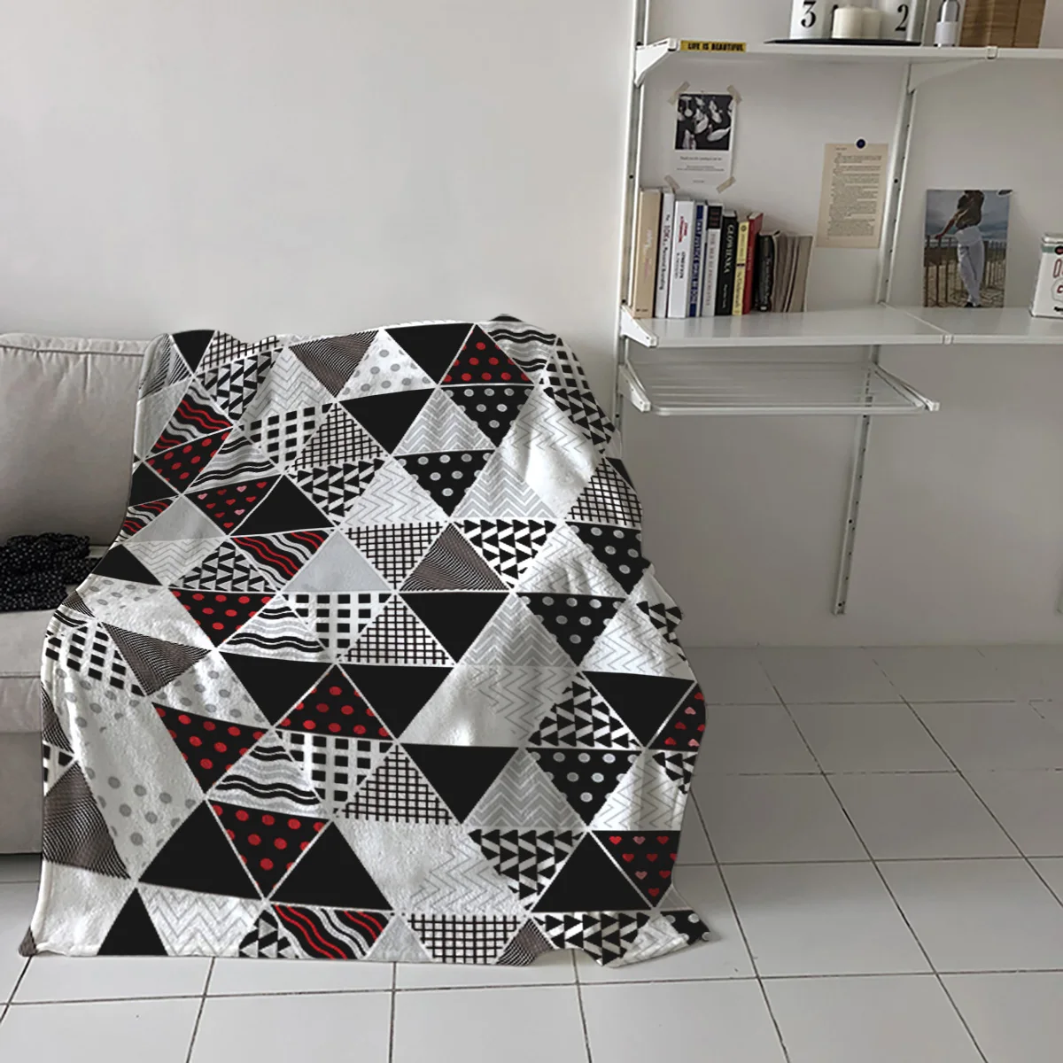 Абстрактный принт с геометрическим узором мягкие флисовые одеяла теплые