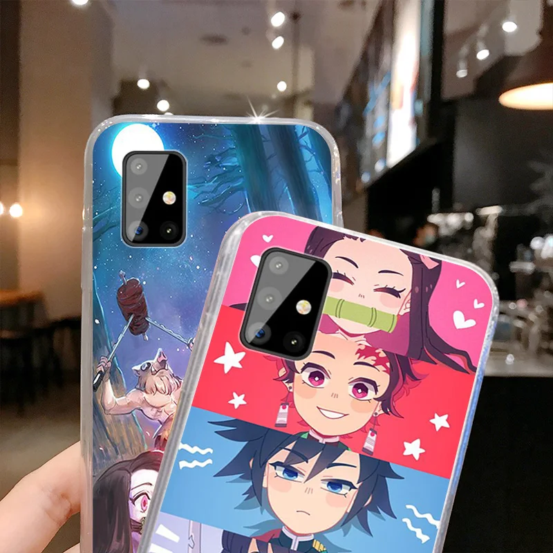 Phone Case For Samsung A41 A51 A71 A32 A20 A11 A21 A31 A30 A40 A50 A42 A70 A72 A22 Demon Slayer Kimetsu No Yaiba Soft Back Cover