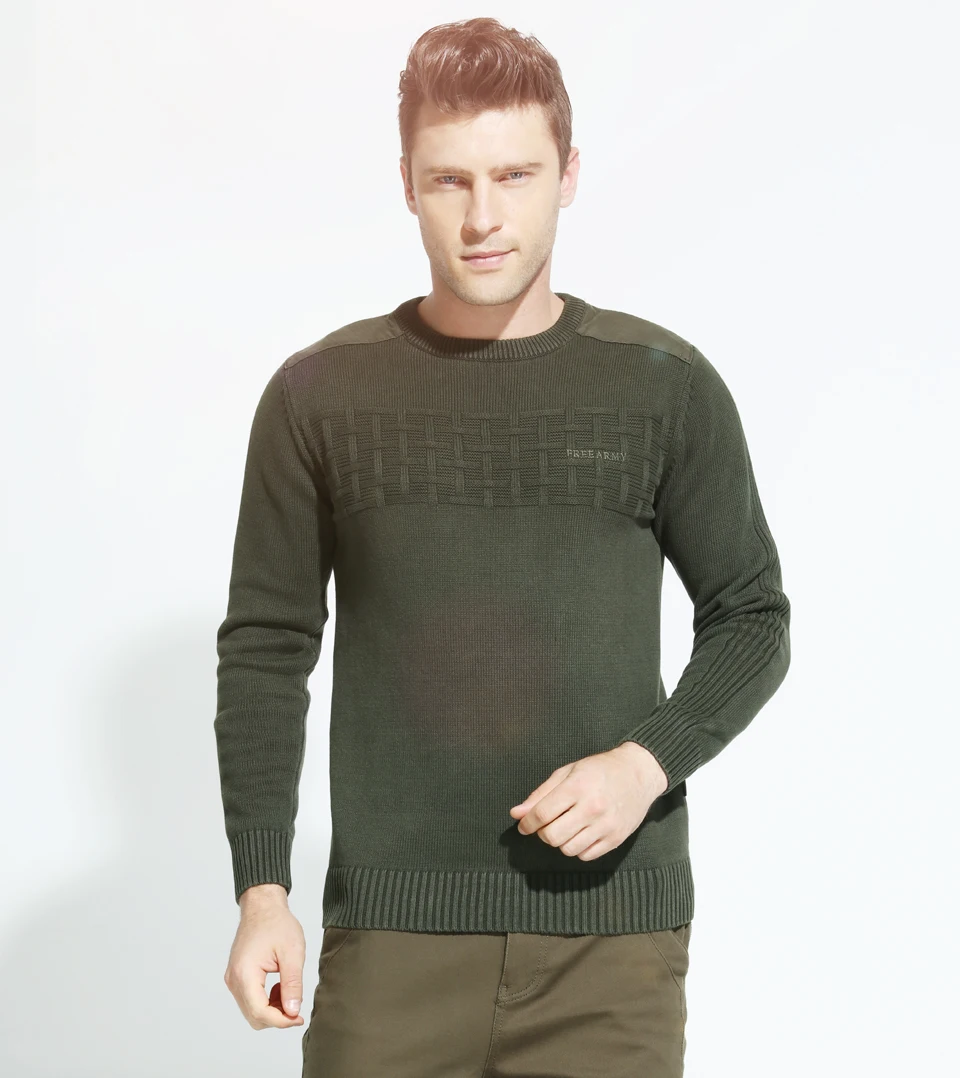 FreeArmy New Casual Men's Sweater O-Neck Slim Fit Knittwear Mens Sweaters Pullovers Homme Winter Thick Clothing M-3XL B003