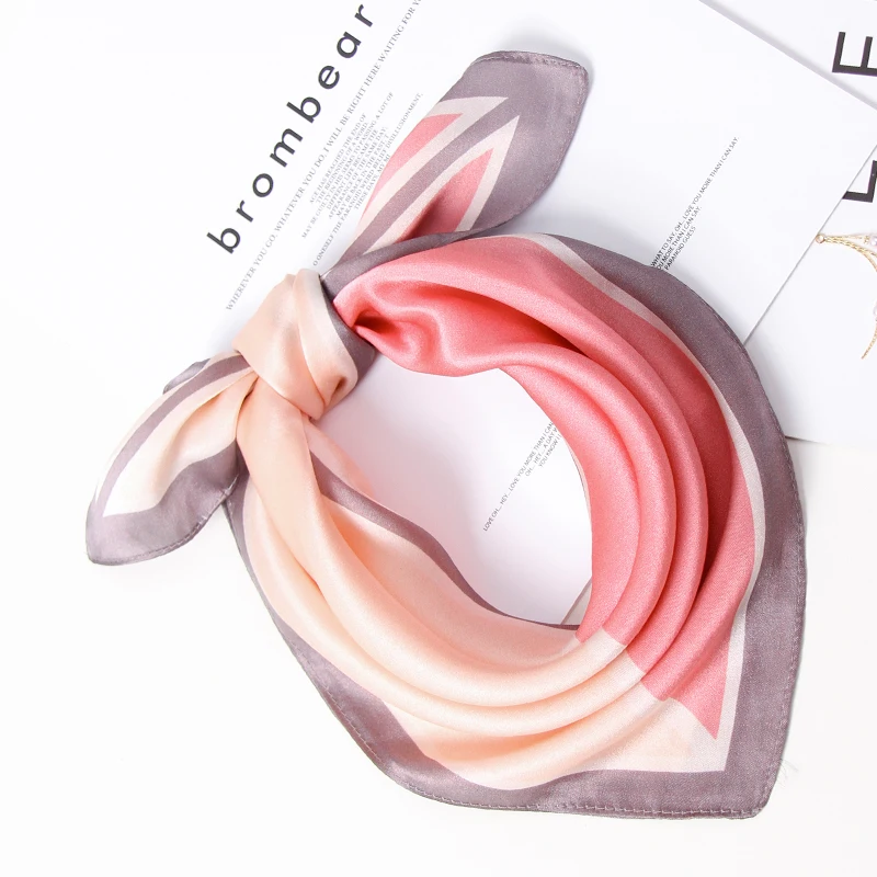 

100% Silk Small Kerchief Scarf for Women 53*53cm Luxury Square Neckerchief Elegant Real Silk Bandana Neck Scarves