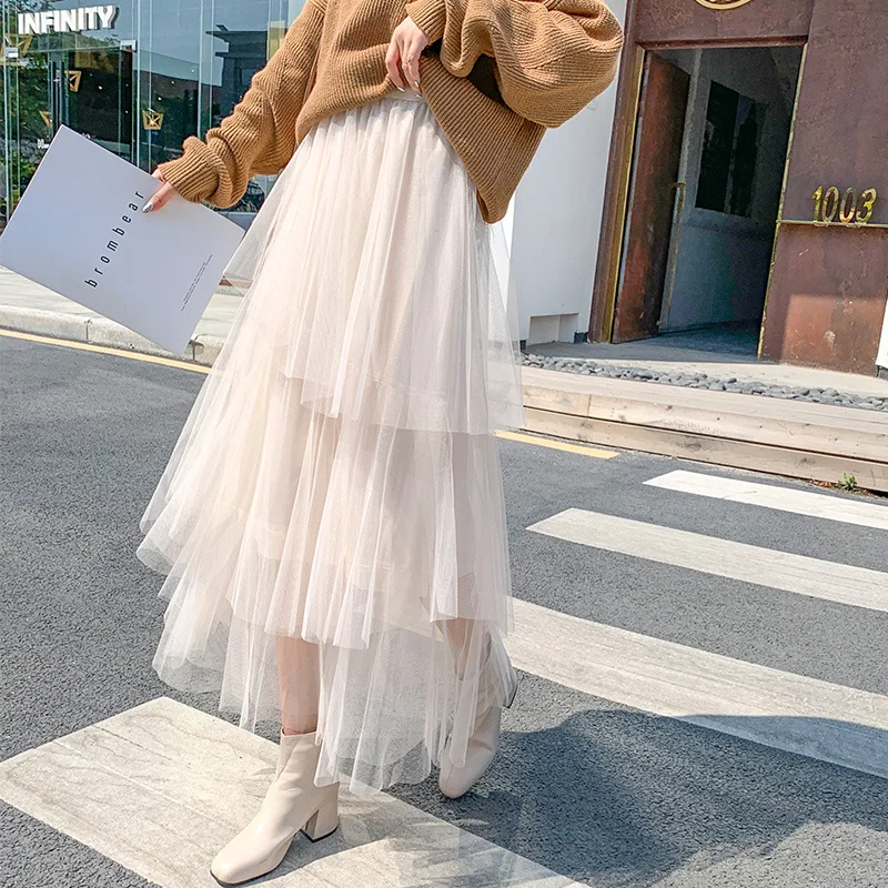 

Женская Длинная Юбка-миди, Длинная Юбка-миди на осень и зиму, 2021