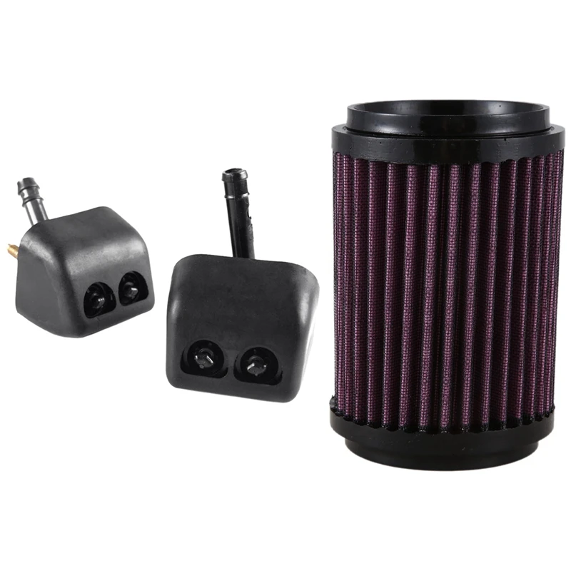 

Car Headlight Washer Water Nozzle With Motorcycle Air Filter Cleaner Grid