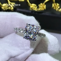 ainuoshi 925 sterling silver cushion cut 8x9mm simulated sona diamond engagement rings gifts for wedding exquisite jewelry rings