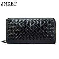 jnket new mens long wallet cowhide wallet handbag large capacity zipper wallet card holder wallet clutch bag