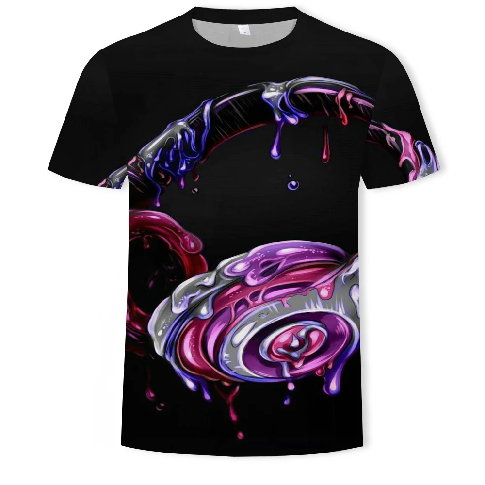 

2021 spring summerRock men's 3DT-shirt Party Disco Dj Music Sound Activated Led T Shirt Light Up Down Punk Flashing Equalizer