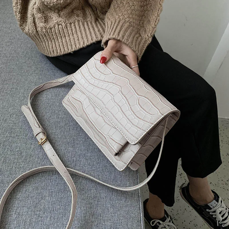 Retro Stone Pattern PU Leather Crossbody Bags For Women 2020 Spring Fashion Shoulder Messenger Bag Lady Travel Purse and Handbag Багаж и
