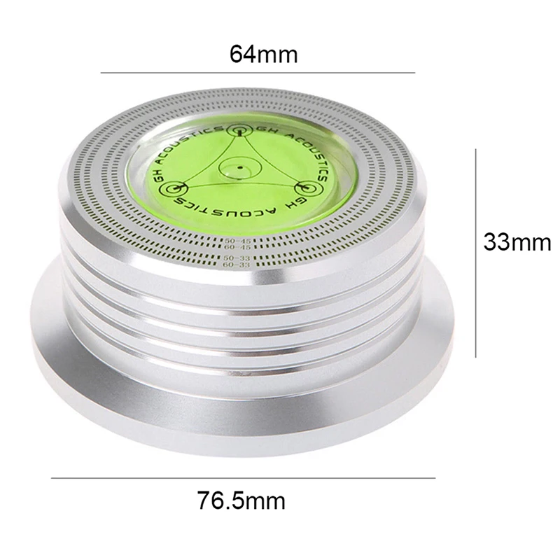 

1pc Silver Metal 3in1 Record Clamp LP Disc Stabilizer Balance Measure Vibration Balanced For Turntable